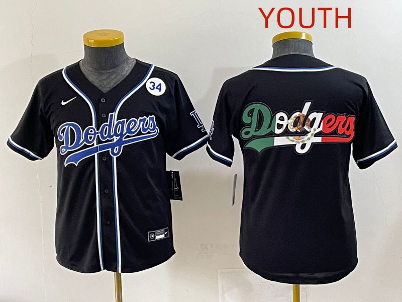 Youth 2025 Los Angeles Dodgers Blank Black Three generations Fashion Nike MLB Jersey style 14->youth mlb jersey->Youth Jersey